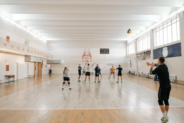 indoor volleyball match arena